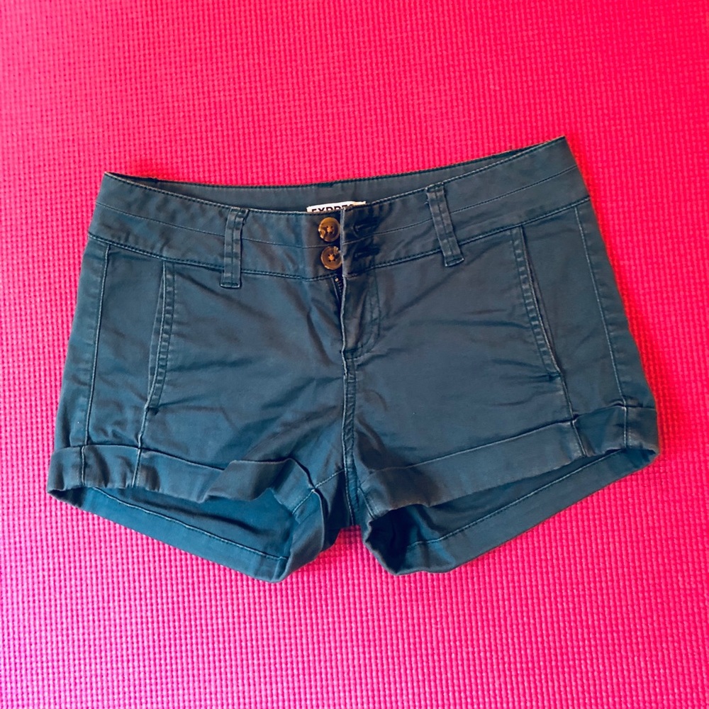 Express Low-rise teal cargo shorts